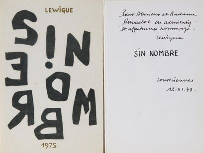 LEWIGUE (Jean-Marie) SIN NOMBRE. Poèmes. Texte entièrement manuscrit, illustré de...