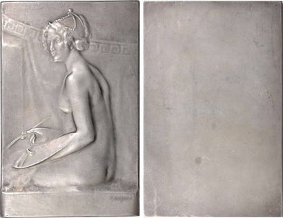 null Grégoire (R.) : la Peinture, s.d (1910) - - Allégorie nue de la Peinture, assise...
