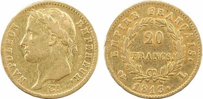 null Premier Empire, 20 francs Empire, 1813 Bayonne - A/NAPOLEON - EMPEREUR. - Tête...