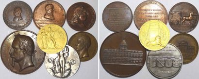 null Lot de 5 médailles historiques et 2 médailles en argent, 1800-1973 - - - - -...