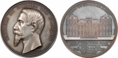 null Second Empire, pose de la première pierre du Palais du Commerce à Lyon, 1856...