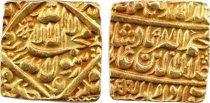 null Empire moghol, Jalal al-Din Muhammad Akbar, mohur (988 Lahore), refrappe du...