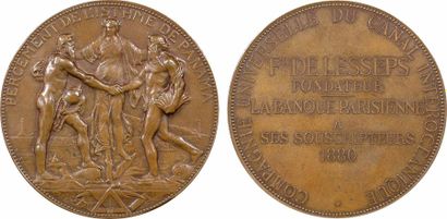 null Panama : médaille des souscripteurs du canal par Roty, 1880 Paris - A/PERCEMENT...