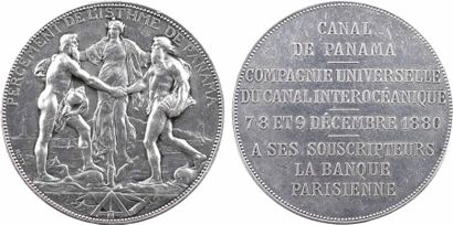 null Panama : médaille des souscripteurs pour le percement de l'isthme, par Roty,...