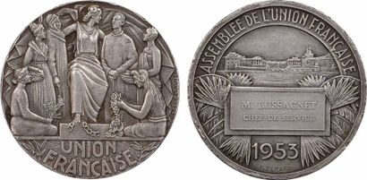 null Union française : médaille de l'Assemblée de l'Union française, par David et...