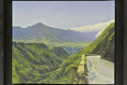 null Gilles GRESSOT

La route de Cilaos, île de la Réunion, 2002

Toile.

Signée...