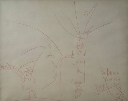 null Wilfredo Lam (1902-1982)

« Composition aux personnages »

Stylo bille rouge...