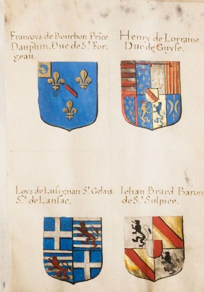  Ordre du Saint-Esprit, Armorial des chevaliers, circa 1578-1615 
In-8, enluminé...