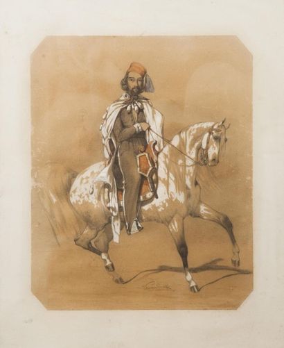 null Ecole française, circa 1844.
Le prince de Joinville en Algérie
Rare portrait...