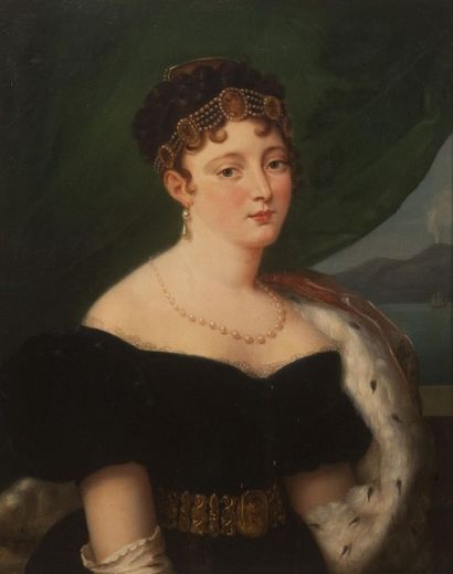  François Gérard (atelier de), circa 1810 
Caroline Murat, reine de Naples. 
assise...