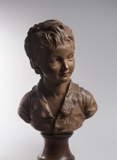  Houdon Jean-Antoine, d’après. Circa 1900. 
Buste d’Alexandre Brongniart 
sur piédouche,...