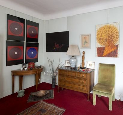 null Entier mobilier d'un appartement parisien : disques vinyles, belle collection...