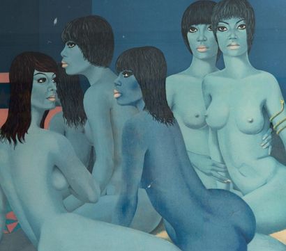 LABISSE LABISSE - Cinq femmes en bleu - Lithographie signée et numérotée - 83 x 70...