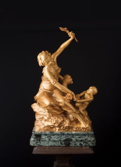 null D’après Raoul LARCHE (1860-1912)

Mère et ses enfants

Bronze doré, socle en...