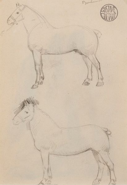 null Gustave GUETANT (1873-1953) 

Etude de chevaux 

Crayon sur papier, cachet de...