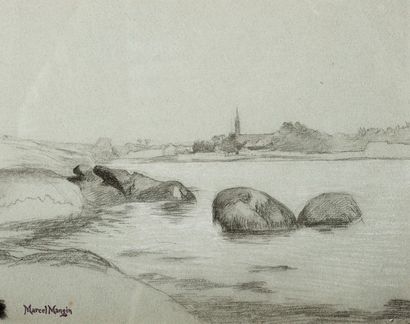 null Marcel MANGIN (1852-1915)

Scène de bord de mer

Fusain et craie, cachet de...