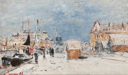 null Jean-Pierre JOUAN (né en 1943)

Vue du port de Trouville sous la neige

Peinture...