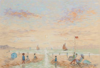 null Alain WIELHORSKI ( né en 1950)

La plage de Deauville au coucher du soleil

Pastel,...
