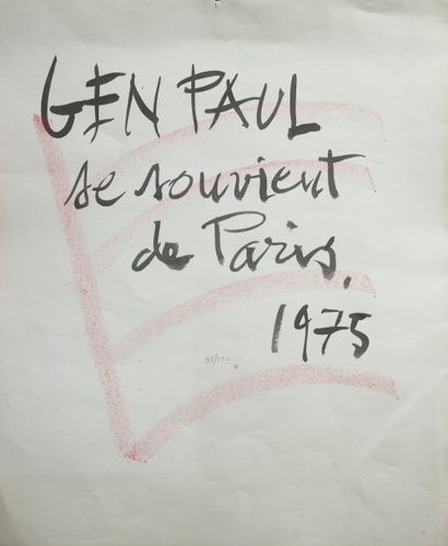 null GEN-PAUL (1895-1975). Calendrier 1975. Exemplaire 93/220. La couverture reproduit...