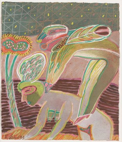 null Véronique WIRBEL (1950-1990)

Saute-mouton, 1983 (26 x 22 cm)

Abstraction au...