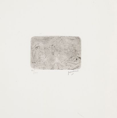 null Jules PASCIN (1885-1930) SANS TITRE (AMOR, FLORA), 1964 Gravure sur papier Porte...