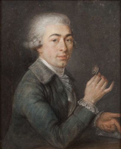 null Ecole FRANCAISE du XVIIIème siècle

Portrait d'homme présentant une miniature

Pastel.

58...