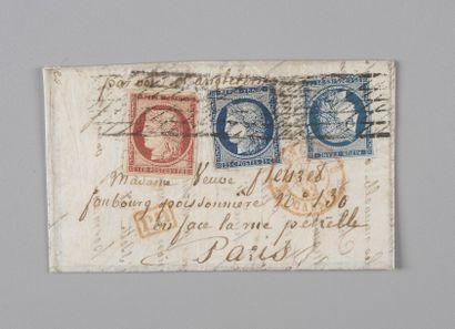 null France - Lettre de Point à Pitre 1 avril 1852. - Affranchi à 1F50 n°6 1F carmin...