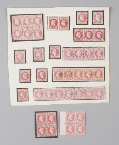 null France, n°32 80c Rose Empire Lauré - Lot de timbres neuf et oblitérés dont deux...
