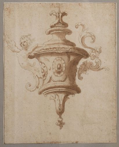 null Ecole ITALIENNE du XVIIIème siècle

Projet de vase

Plume et encre brune, lavis...