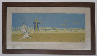 null Maurice Taquoy (1878-1952)

Chasseur. 

Lithographie couleurs.

Signée et datée...