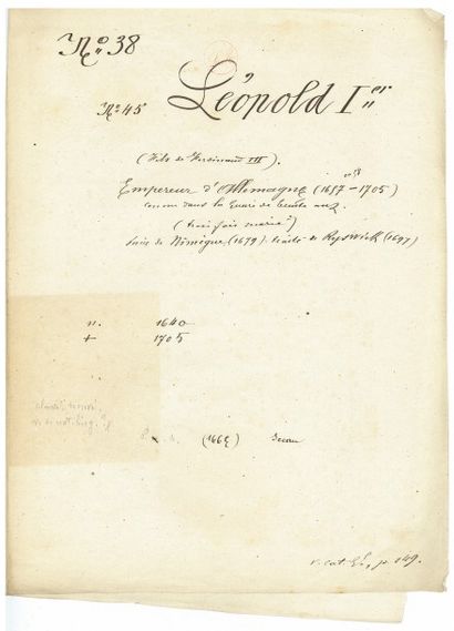 null LÉOPOLD 1er [Vienne, 1640 - id., 1705], empereur d’Allemagne.

Pièce signée....