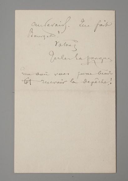null LAFORGUE Jules [Montevideo, 1860 - Paris, 1887], poète français.

2 lettres...