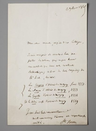 null SAINTE-BEUVE Charles Augustin [Boulogne-sur-Mer, 1804 - Paris, 1869], critique...