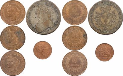 null France et Belgique, lot de 5 monnaies dont un Louis XVI faux d'époque et bronzes









Etat...