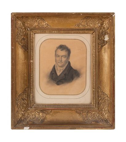 null Ecole FRANCAISE, 1825
Portrait d’un homme
Crayon noir, lavis noir et gris, rehauts...