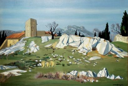 Yves BRAYER (1907-1990) Paysage d'Eygalières, circa 1960 toile. signé en bas à droite....
