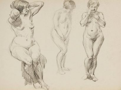 Charles KVAPIL (1884-1957) Carnet de croquis principalement des études de nus au...