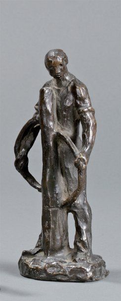 Aimé Jules DALOU (1838-1902) Le Foreur épreuve en bronze, susse frères à Paris. Haut....