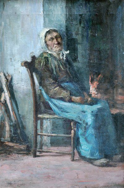 Adrien de BRAEKELEER (1818-1904) Le repos, 1898 toile. signé et daté en bas à gauche....