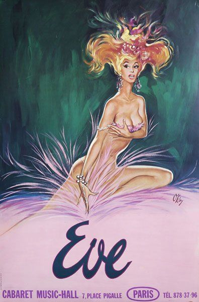 OKLEY ?Eve, Cabaret Music-Hall, 7 place Pigalle, Paris'. 57,3 x 40 cm. B+