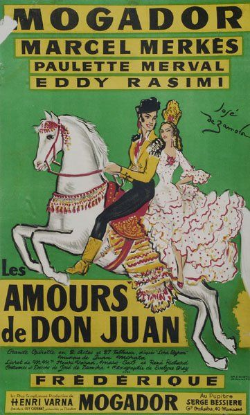 José de ZAMORA affiche pour l'opérette ?Les amours de Don Juan au théâtre Mogador...