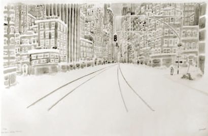 JACQUES SEMPÉ (NÉ EN 1932) New York, Sunday morning Lithographie en noir Numérotée...