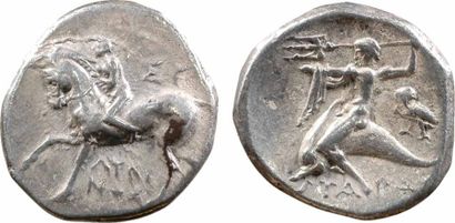 GREEK COINS Calabre, didrachme, Tarente, c.272-240 av. J.-C. HN3.1025 Vlasto 834-41...