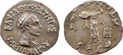 GREEK COINS Royaume de Bactriane, Ménandre, drachme, c.160-145 av. J.-C. Mitchiner...