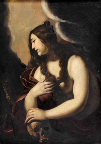 Suiveur de Guido Reni Marie-Madeleine Huile sur toile. 73 x 51 cm