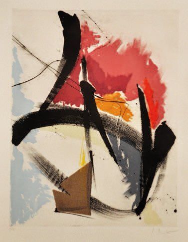 JEAN MIOTTE (né en 1926) Extase Aquatinte en couleur avec rehauts et collages Signée...