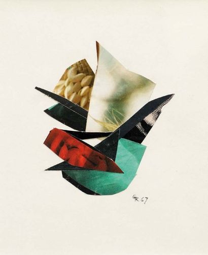 Guitou KNOOP (1909-1985) Composition, 1967 Collage sur papier monogrammé et daté...