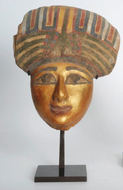 Égypte, Basse Epoque (664-30 avant J.-C.) et époque romaine masque de sarcophage...