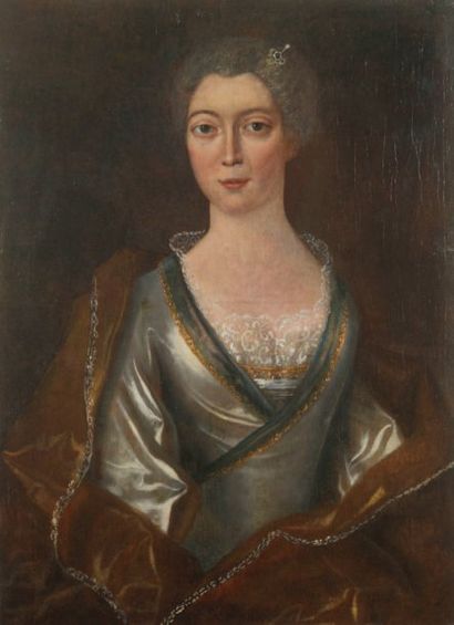 ÉCOLE ALLEMANDE VERS 1760 Portrait de femme Toile. 60 x 80 cm RM