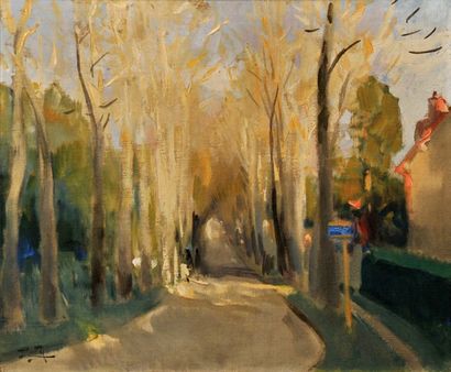 Pierre-Eugène MONTEZIN ( 1874-1946) Effet de soleil, 1942Huile sur toile. Signé en...